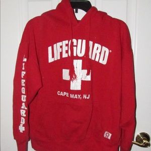 Red lifeguard sweatshirt